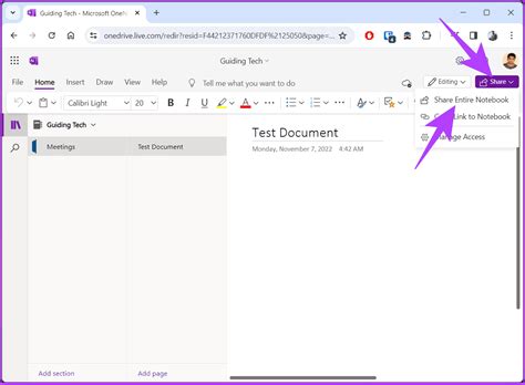 How to Share OneNote Notebook on Web
