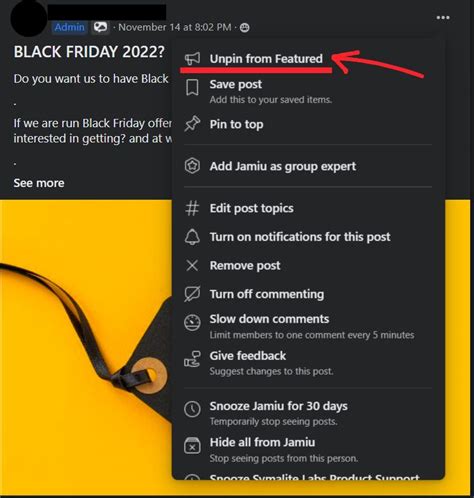 How to Unpin a Post on Facebook Group