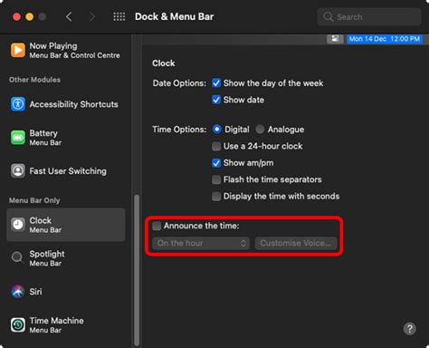 How to Use Announce Time in macOS Big Sur
