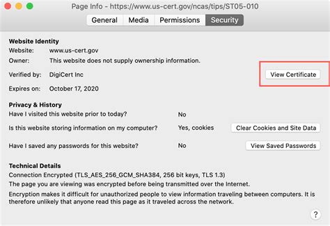 How to View Digital Certificate in Firefox