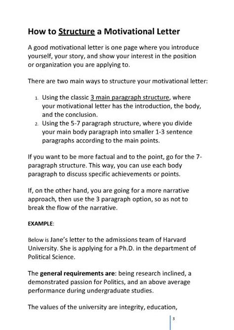 Motivational Letter Example Academia Learning