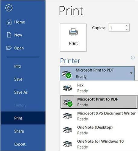 How to access Microsoft Print to PDF