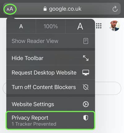 How to access Privacy Report Safari