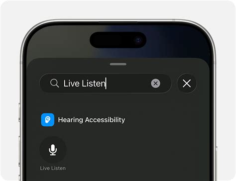 How to add Live Listen to Control Center