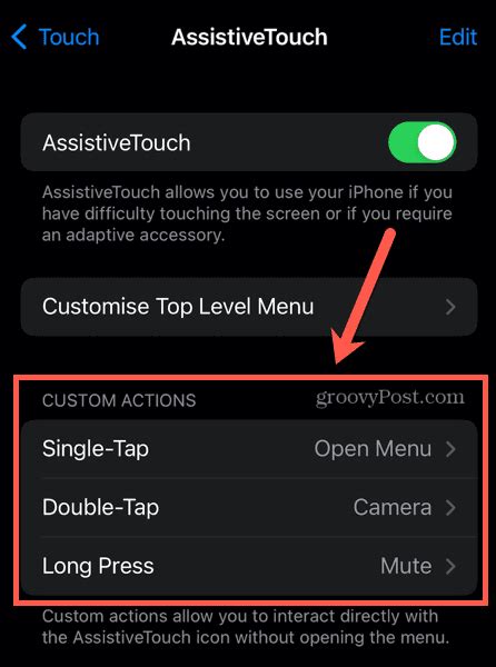 How to add custom AssistiveTouch actions
