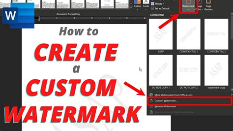 How to add custom watermark to a Word document