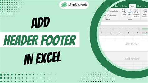 How to add header and footer in Excel