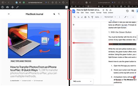 How to adjust Split Screen View on Mac