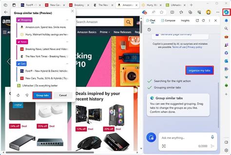 How to ask Copilot to group your tabs logically on Microsoft Edge