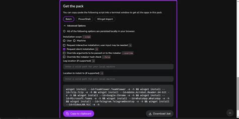 How to batch install apps using commands