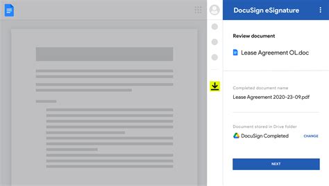 How to bless your Google Docs using   DocuSign