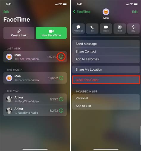 How to block a contact in FaceTime