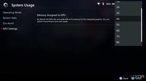 How to change VRAM allotment on ROG Ally