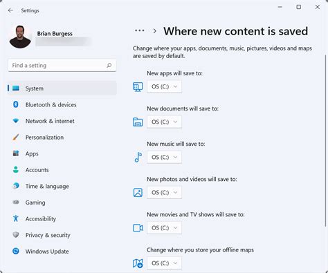 How to change default save location on Windows 11