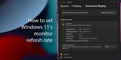 How to change monitor refresh rate using Settings