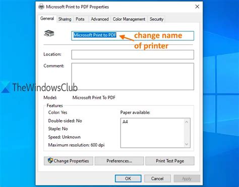 How to change printer name using Control Panel on Windows 11