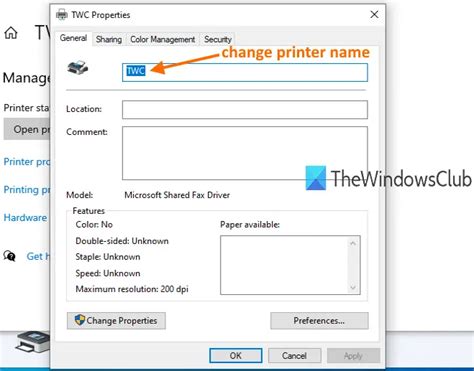 How to change printer name using Settings on Windows 11