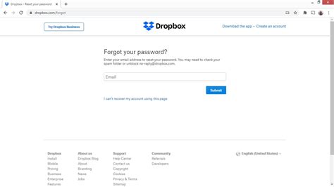 How to change your Dropbox password