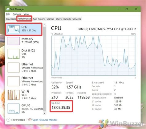 How to check device uptime from Task Manager