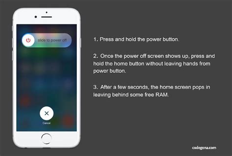 How to clear RAM on iPhone using Home and Power buttons