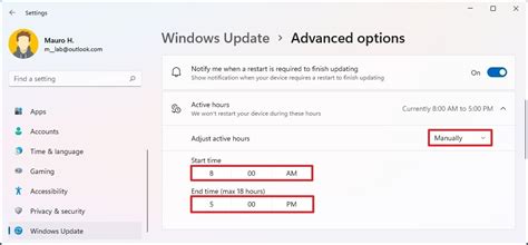 How to configure Windows 11 active hours from Settings