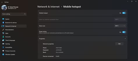 How to configure mobile hotspot on Windows 11
