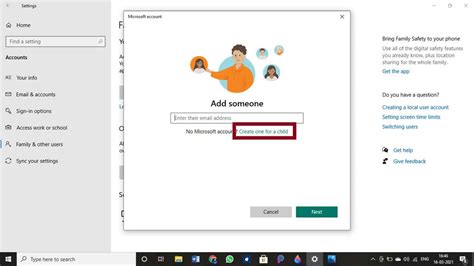 How to create a child account on Windows 10