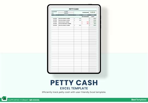 4 Petty Cash Log Templates Excel xlts