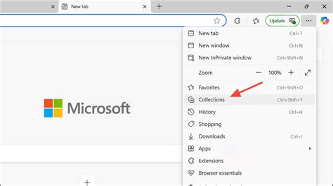 How to create a shopping collection on Edge