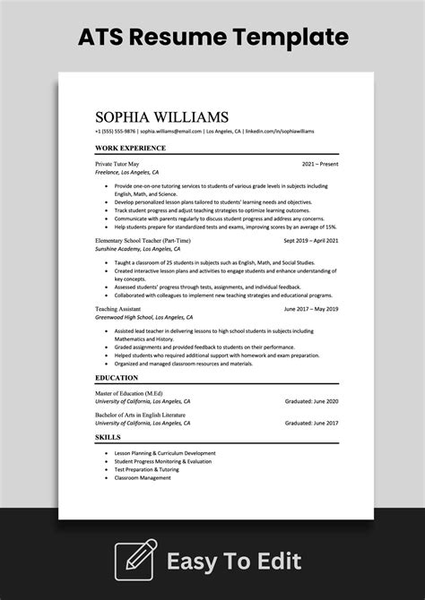 20 ATSFriendly Resume Templates Jobscan Blog Basic Resume Format