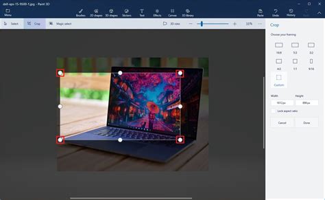 How to crop image using Paint 3D on Windows 10