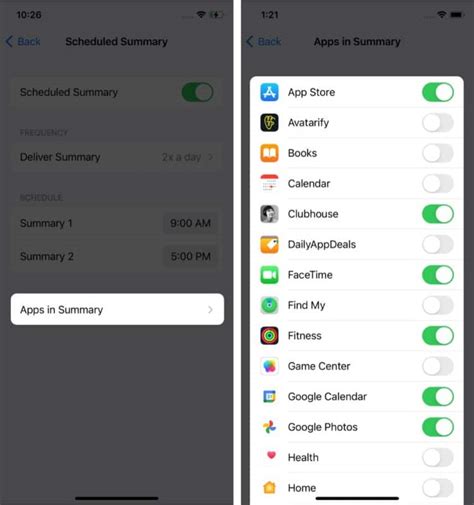 How to customize Notification Summary on iPhone