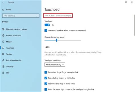 How to customize precision touchpads on Windows