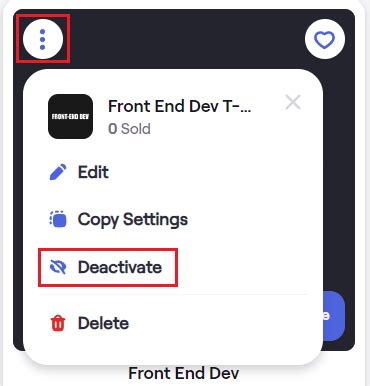 How to deactivate the design