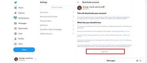 How to delete a Twitter account from a smartphone app