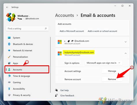 How to delete an account on Windows 11