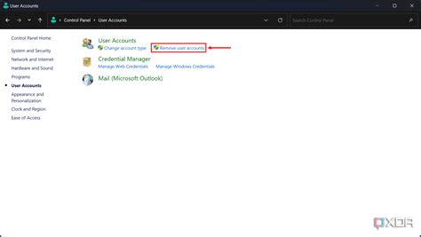 How to delete an account using Control Panel