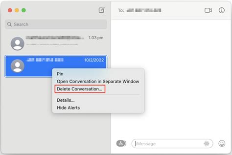 How to delete an iMessage conversation on Mac