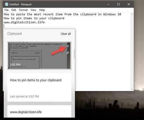 How to delete items from the Clipboard