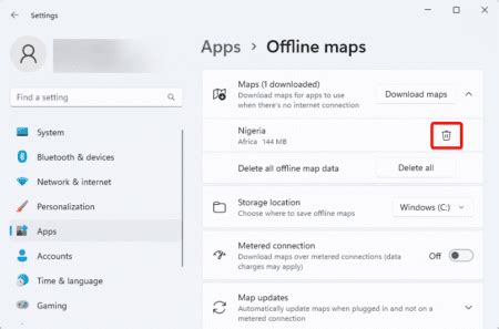 How to delete offline maps on Windows 11
