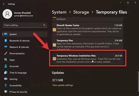 How to delete the Windows.old folder from Temporary files settings