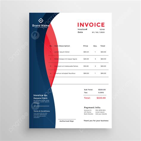 Elegant professional invoice template design Vector Image