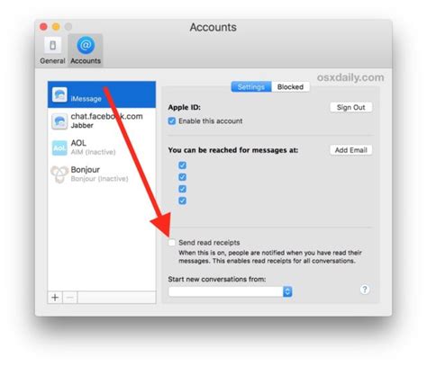 How to disable Read Receipts in Messages on Mac