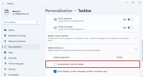How to disable Taskbar auto-hide on Windows 11