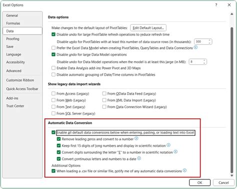 How to disable automatic data conversion on Microsoft Excel