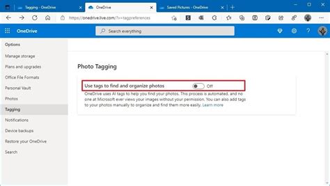 How to disable automatic picture tagging in OneDrive