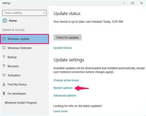 How to disable automatic restarts after updates in Windows 10