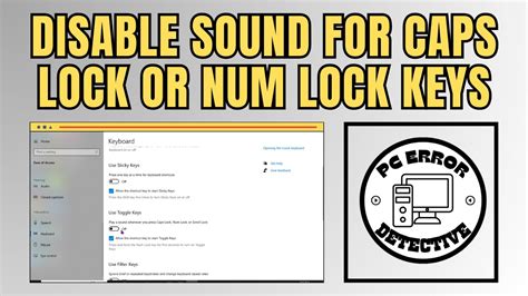 How to disable sound for Caps Lock or Num Lock keys