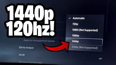 How to enable 1440p output on PS5