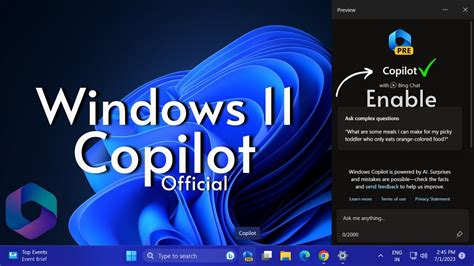 How to enable Copilot on a Windows 11 Computer